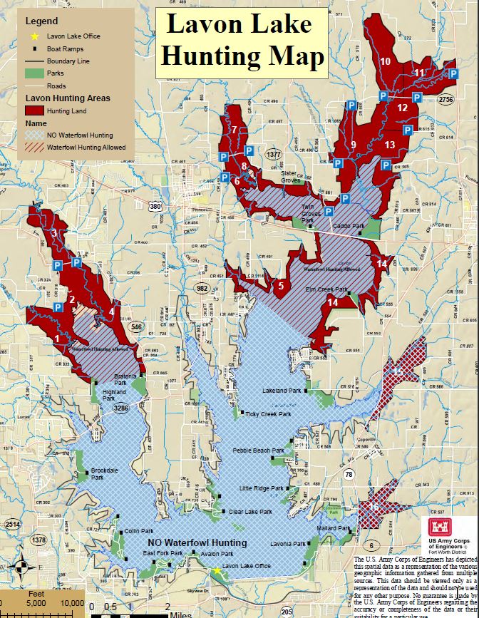 Lavon Lake Hunting Map